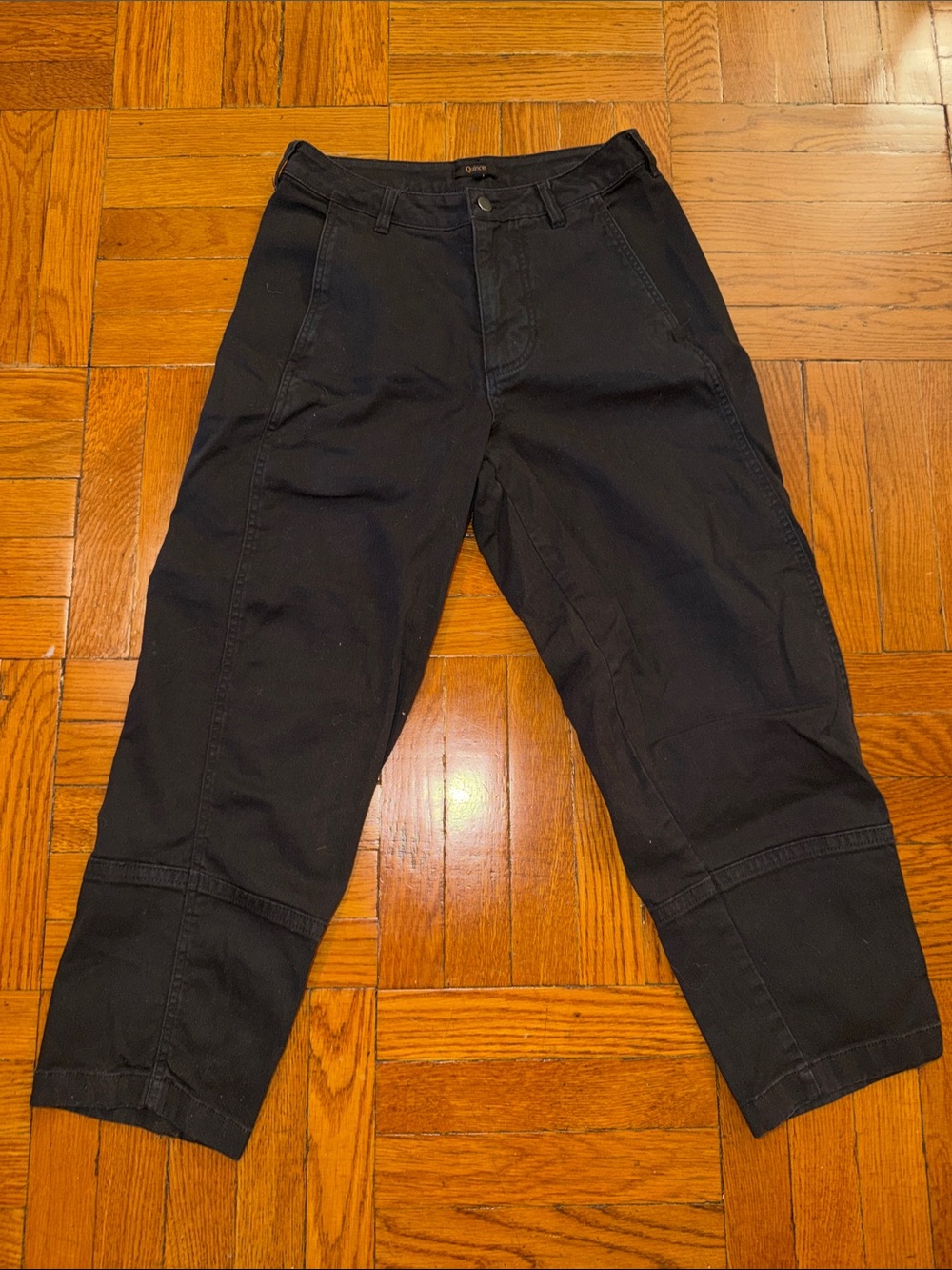 Quince Black Cropped Relaxed Jeans